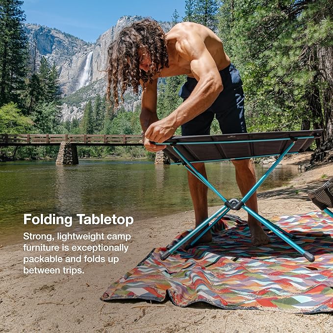 Helinox Table One Hard Top Lightweight, Collapsible, Portable, Outdoor Camping Table, Regular - 23 x 15 Inches, Black