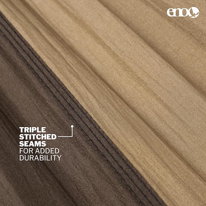 ENO DoubleNest Hammock - Lightweight, Portable, 1 to 2 Person Hammock - for Camping, Hiking, Backpacking, Travel, a Festival, or The Beach - Chocolate/Latte