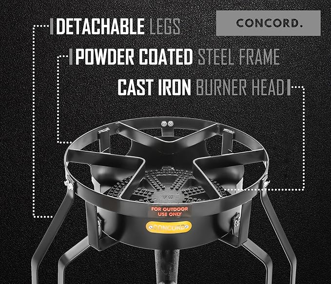 Concord Banjo 16” Single Propane Burner; 200,000BTU 1 Burner Portable Gas Stove