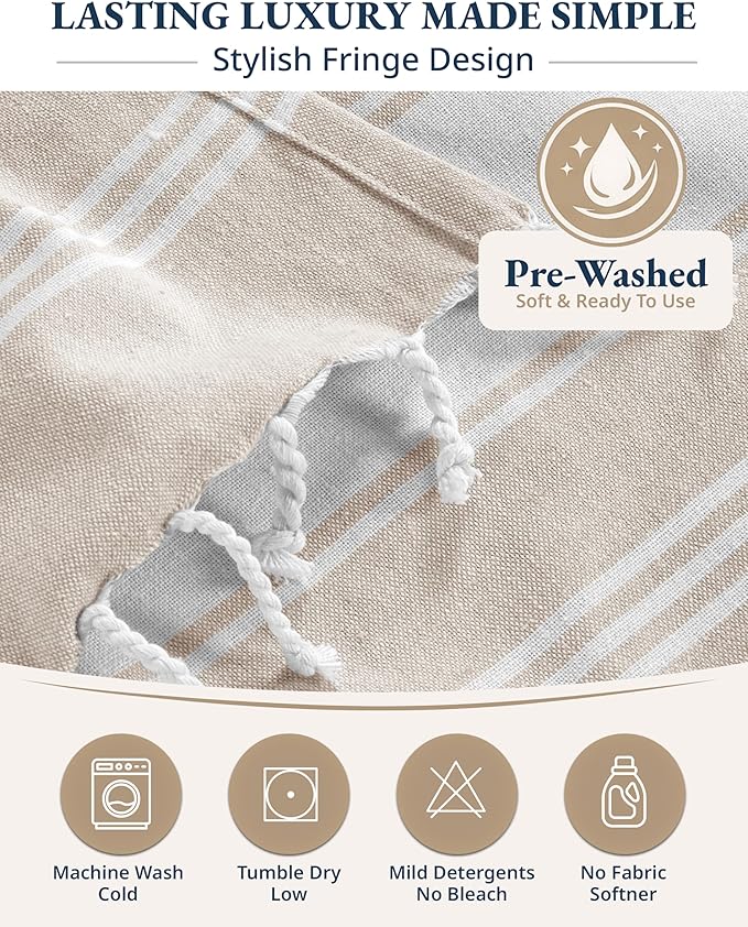 LANE LINEN Turkish Beach Towels for Women, Set of 6 - Large 39"x71", Pre-Washed, No-Shrink, Sand-Free, Quick Dry, Lightweight, Soft Beach Bath Towels - Vintage Beach