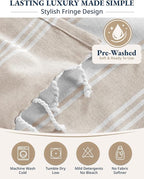 LANE LINEN Beach Towel 4 Pack, Oversized Beach Towels for Adults, Lightweight Travel Beach Towels, Pre-Washed for Soft Hand Feel, Quick Dry Beach Towels, 39"x71" - Beige