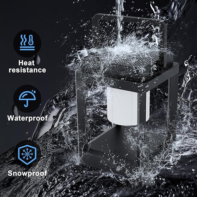 Outdoor Table Lamp, 3-Level Brightness Warm LED Lantern, USB & Solar Powered Solar lantern Waterproof, Touch Control Outdoor Lamps, Portable Cordless Lights for Patio, Balcony, Camping, Bedroom