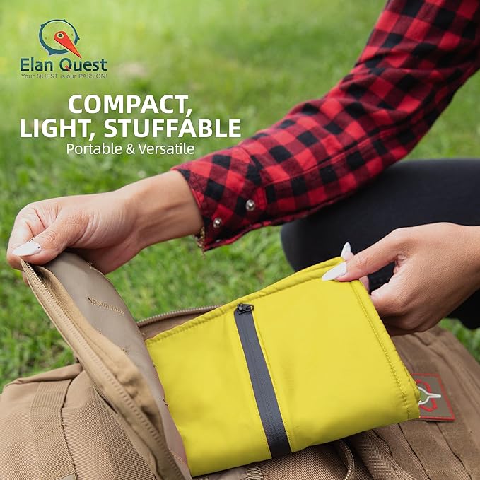 Stuffable Camping Pillow Sack (Small, Yellow) - 10 x 14 - Camping Essentials for Hiking, Backpacking and Travel Essentials - Sold Unstuffed Bring Your Own Stuffing