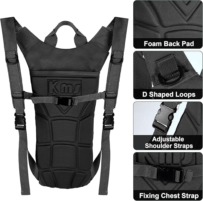3L Water Backpack for Hiking, Water Hydration Backpack for Running, Tactical Hydro Backpack with 3L Water Bladder, Hydration Packs for Festivals Rave