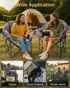 Slsy Heated Camping Chair Oversized, Outdoor Portable Heated Folding Chair, Heavy Duty 500 lbs Support, Padded Seat for Outdoor Sports, Camping, Patio, and Picnics