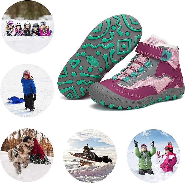 Mishansha Kids Hiking Boots Toddler Girls Boys Hiking Shoes Water-Resistant Anti-Collision Non-Slip Athletic Outdoor Trekking Boots