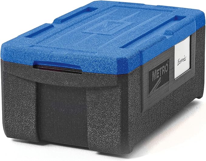 METRO Mightylite ML180-BU Top-Load Insulated Food Carrier - Professional-Grade Multipurpose Pan Carrier, Insulated Cooler and Catering Food Warmer - 30 qt or 3 Pan Capacity - Blue