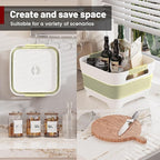 2.4 Gal Collapsbile Wash Basin with Drian Plug,9L Dish Pan for Soaking Baby Bottles,Portable Sink, Multiuse Foldable Bucket,Ice Beverage Tubs for Camping, Vegetable Washing, RV (Green)