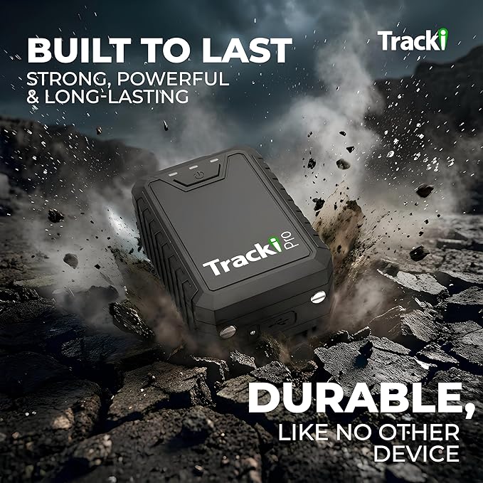 Tracki Pro GPS Tracker for Vehicles – Magnetic Waterproof 4G LTE Car Tracker, Long-Life Battery Up to 7 Months, Unlimited Distance, Smart Alerts, Hidden Tracking Device (Subscription Required)