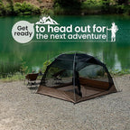 OneTigris JOVIAN 4 Person Camping Tent 3 Season Family Shelter Easy Setup Outdoor Backpacking with 2000mm Outer Rainfly, 5000mm Bottom & Waterproof Floor Mat