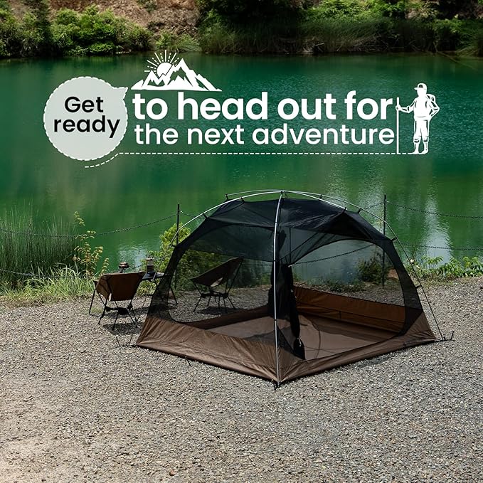 OneTigris JOVIAN 4 Person Camping Tent 3 Season Family Shelter Easy Setup Outdoor Backpacking with 2000mm Outer Rainfly, 5000mm Bottom & Waterproof Floor Mat