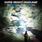 Headlamp Rechargeable 99,000LM Super Bright, 2pack LED Head Lamp with 3 Modes, 90°Adjustable Head Lights for Forehead, IPX6 Waterproof HeadLamps for Camping Hiking