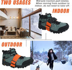 Ice Cleats Snow Traction Cleats for Walking on Snow and Ice Mid-Sole Non-Slip Crampon with Adjustable Straps 7 Tungsten Studs for Secure Grip Anti Slip Crampons for Walking Jogging Hiking