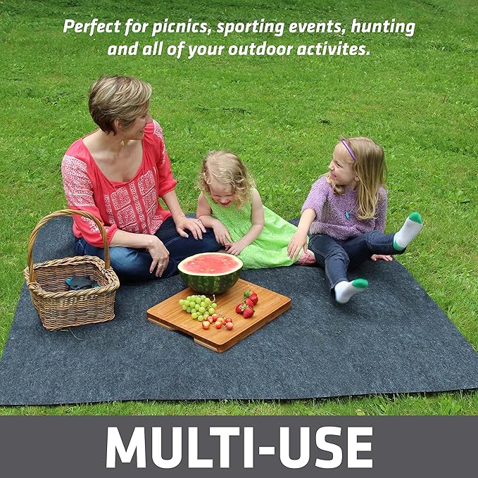 Drymate Tent Carpet Mat, Protective Waterproof Liner Keeps You Warm & Dry, Camping Floor Rug Accessory (60" x 74"), Durable, Lightweight, Soft & Comfortable, Trimmable Material (USA Made) (Charcoal)