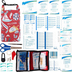 Boat First Aid kit, Roll Top Marine Tool Kit, Emergency Waterproof Kit for Fishing, Kayaking, Boating, Ponton, Beach, Swimming Red