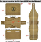 2-in-1 Micro Med Kit Med Pouch Tactical Mini First Aid Pouch Empty Small IFAK Pouch Compact Med Pouch EDC Bag with Tourniquet Holder |MOLLE Belt IFAK Micro Trauma Kit Pouch