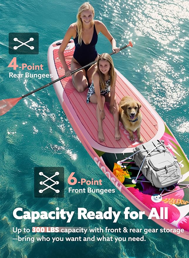 SLOOSH Inflatable Stand Up Paddle Board, 10'6" Inflatable Paddle Boards with Premium Accessories, Non-Slip EVA Deck, Ultra-Light Carry Bag Pump, Meander SUP for Youth & Adults