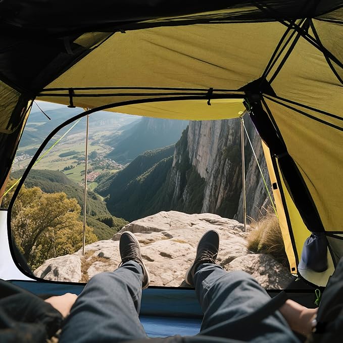 ThreeBears 4-Person Backpacking Tent Shelter, 3000mm Waterproof, Easy Setup, Spacious for Family Outdoor Adventures, Hiking, and Camping Trips