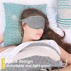 FRESHME Cotton Sleep Eye Mask - Travel Eye Mask for Sleeping Airplane Blackout Eye Covers for Long Flight Essentials Accessories, Comfortable Sleep Night Masks for Men Women Side Sleeper
