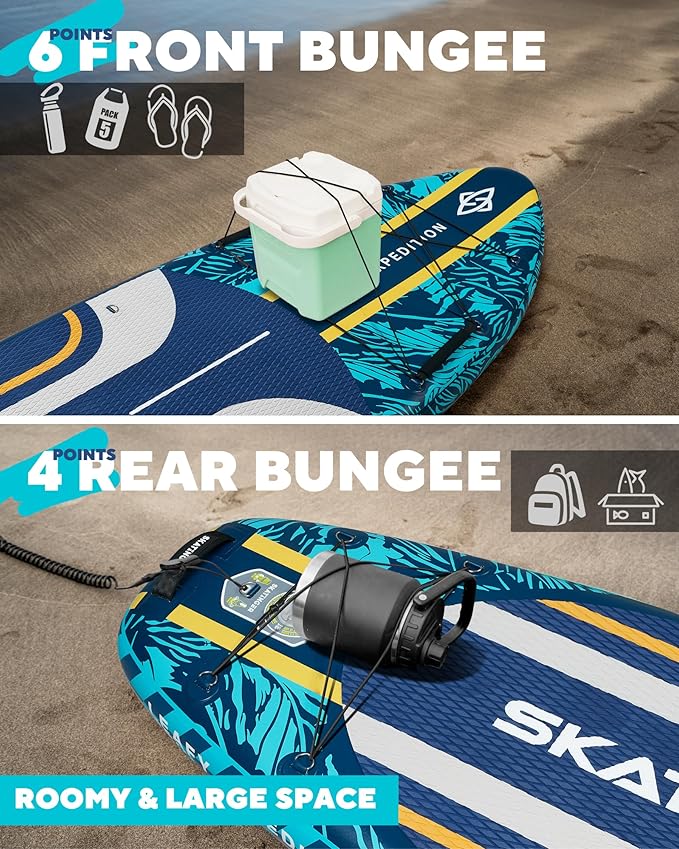 11'6×35" Super Wide Inflatable Paddle Board, Ultra Stable Stand Up Paddleboards for 450lb/3 People/Family/Big Size, Shoulder Strap, 5 Handles, 100L Backpack, All-Round Sup Board, US Fin