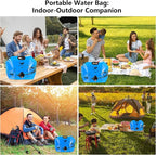 Collapsible 8L Water Storage Bag, BPA-Free Portable Folding Water Jug with Adjustable Faucet, Leakproof Emergency Water Bag for Camping, Hiking, Riding, Outdoor Sport (Blue, 2)