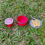Mess Kit for Camping Silicone Collapsible Bowl Collapsible Cup and Stainless Steel Spoon for Backpacking Outdoor Hiking Traveling and Picnic