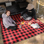 REDCAMP Extra Large Waterproof Stadium Blanket for Cold Weather, Soft Warm Fleece Camping Blanket Windproof for Camping, Hiking, Traveling, Picnic Sports, 79"x 79" Red and Black Grid