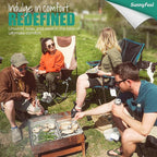 SUNNYFEEL Oversized Heated Camping Chair 2 Pack, Folding Rocking Camping Chairs with Luxury Padded Recliner,Carry Bag, 300 LBS Heavy Duty for Lawn/Outdoor/Picnic/Patio, Portable Rocker Camp Chair