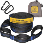 Wise Owl Outfitters Hammock Straps for Trees – 10ft Heavy-Duty Tree Hanging Kit with Carabiners, 38 Loops & Hooks – Essential Hammock Accessories for Camping