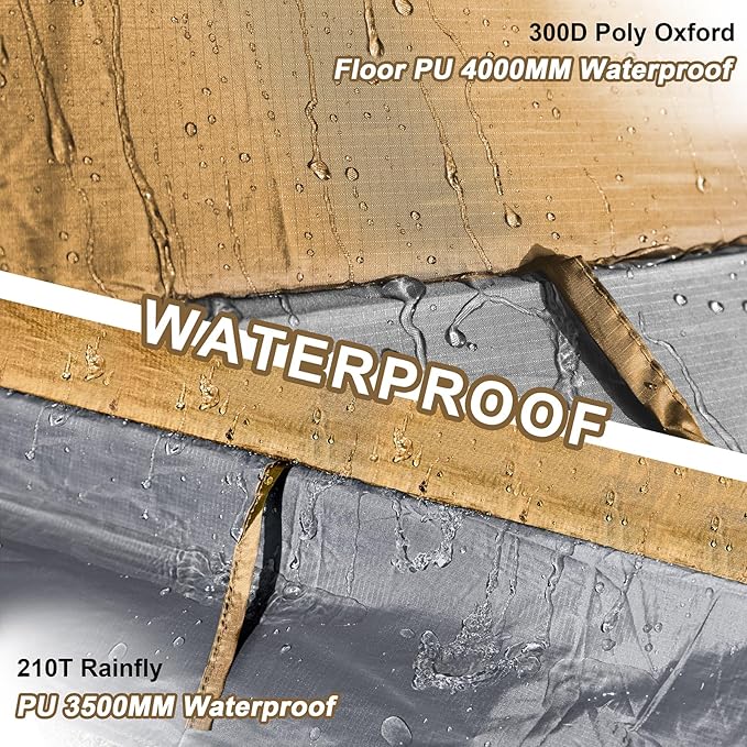 2 Person Backpacking Tent, Waterproof 4 Season Tent, Windproof Cold Weather Winter Tent for Camping, Hiking, Hunting, Cycling