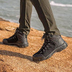 SHULOOK Men's Waterproof Hiking Boots Non-Slip Lightweight Mid Top Ankle Boot Breathable Hiker Trekking Shoes