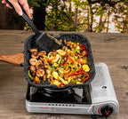 12,000 BTU Portable Butane Camping Stove with 4 x 8oz. Butane Fuel Canister Combo, Double Wind-Guard Portable Stove w/Carry Case for Road Trips, Camping, Tailgating & Emergencies by Chef Master 90235