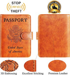 Passport Holder Cover Wallet RFID Blocking Leather Card Case Travel Accessories for Women Men (Claybank)