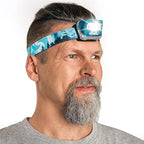 Foxelli LED Headlamp Flashlight for Adults & Kids, Running, Camping, Hiking Head Lamp with White & Red Light, Comfortable Headband, Lightweight & Waterproof, 3 AAA Batteries