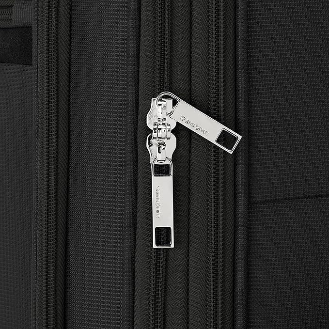 Samsonite Carry-On Soft-Sided Expandable 21-Inch Element Suitcase: Airline Approved for Most Major Airlines, Durable, 360° Spinner Wheels, Adjustable Handle, 2 Front & Side Pocket- Black