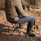 REDCAMP 2 Pack Ultralight Camping stools with Retractable Legs, Portable 3 Legged Tripod Camping Stools for Adults Fishing Backpacking Hunting, Black