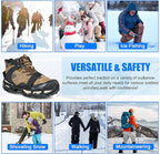Ice Cleats for Shoes and Boots Men Women Snow Traction Cleats Crampons Anti Slip Shoe Grippers Spikes for Snow Ice Winter Walking Non-Slip 24 Studs Overshoe Slip-on Stretch Footwear