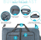Vomgomfom Travel Duffle Bag for Men,65L 85L 115L Foldable Travel Duffel Bag with Shoes Compartment Overnight Bag for Men Women