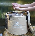 Premium Collapsible Bucket by Freegrace - Compact Portable Folding Water Container - Lightweight & Durable - Includes Handy Tool Mesh Pocket
