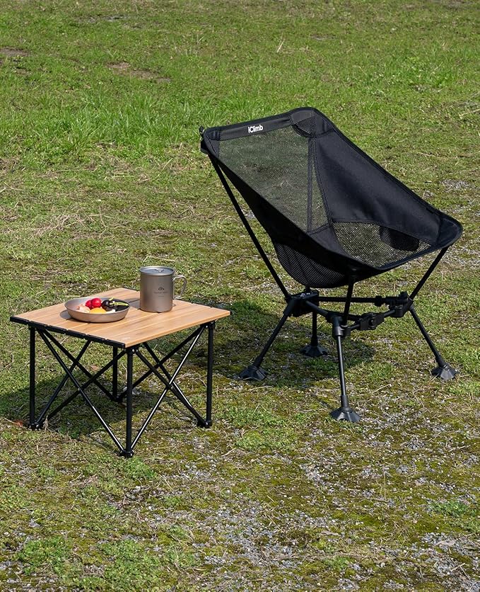 iClimb Ultralight Compact Camping Folding Table with Carry Bag (Reinforced Blue - S)