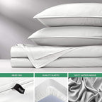 California King Sheets by Pure Bamboo, Genuine 100% Organic Viscose Derived from Bamboo Bed Sheet Set, Soft & Cooling, Double Stitching, Lifetime Quality Promise (California King, White)