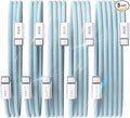 LISEN USB C Cable, 5-Pack [3.3/3.3/6.6/6.6/10FT] Blue for iPhone 17 Charger Cord, 60W C to C Cable Fast Charging for iPad, iPhone 17 Air 16 15 Pro Max, Samsung Z Flip 7/S25/S24
