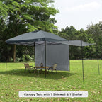 KAMPKEEPER 10x10 Easy Pop Up Canopy Tent with 2 Sidewalls, Instant Outdoor Shade Shelter with 2 PCS Removable 10FT Sun Walls, Quick Setup Waterproof and UV-Resistant for Patio, Camping, Backyard