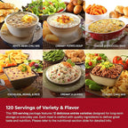 Legacy Food Storage 120 Serving Emergency Food Supply Bucket, 15 Entrees, 45,720 Total Calories, Shelf Stable Lunch & Dinner, Freeze Dried Survival Meals for MRE Camping, Hiking, Prepping