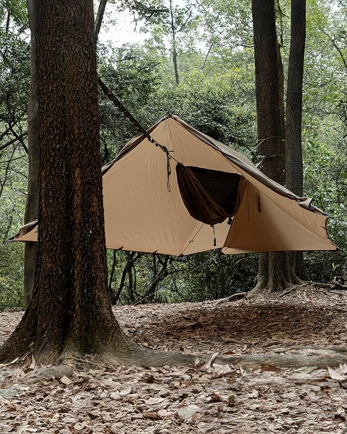 OneTigris Proteus Camping Tarp, Versatile Waterproof Lightweight Tarp Shelter with Doors, Extra Large 20.1ft x 9.2ft, Ideal for Camping, Hiking, Backpacking, Tent, Bushcraft