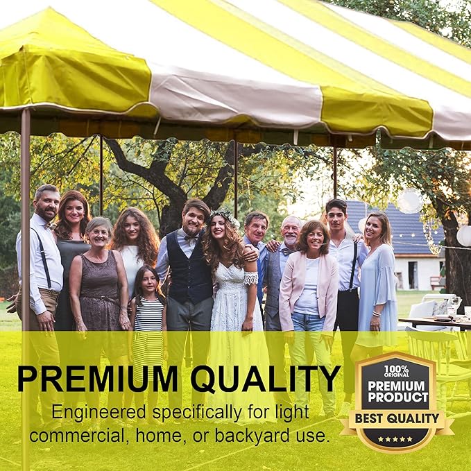 Party Tents Direct 20'x40' Weekender Canopy Pole Tent - Easy Up Canopy Tent with 160 Person Capacity - Outdoor Canopies for Parties, Weddings, & Events (Yellow/White Top)