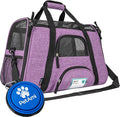 PetAmi Airline Approved Pet Carrier for Cats & Small Dogs, Soft Sided TSA Travel Carrier Bag with Sherpa Bed, Breathable Mesh Ventilation, Collapsible Bowl, Up to 18 lbs, Small Heather Purple