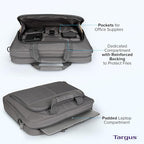 Targus Classic Slim Laptop Bag - Ergonomic Briefcase and Messenger Bag - Spacious Foam Padded for Laptops and Under