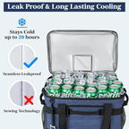 OPUX Cooler Bag, 48 Cans Insulated Soft Collapsible Portable Cooler, Soft Sided Leakproof Cooler for Beach Camping with Shoulder Strap, Ice Chest for Travel Road Trip Picnic, Navy Blue