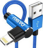 iPhone Charger 6FT 90 Degree iPhone Charging Cable 2 Pack MFi Certified USB Lightning Cable Nylon Braided 6 Feet Fast Cord Compatible with iPhone 14/13/12/11/X/Max/8/7/6/6S/5/5S/SE/Plus/iPad